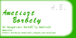 ametiszt borbely business card